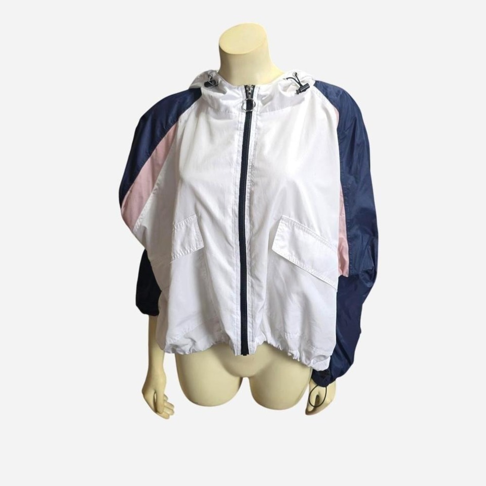 C/SONO Colorblock Windbreaker Jacket‎ Women's Medium Hooded Zip-Up Lightweight